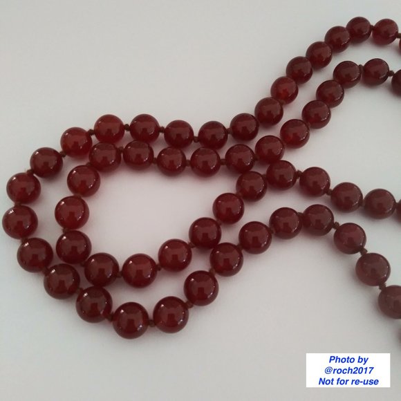 Cameo Locket Garnet Bead Necklace - Picture 7 of 11